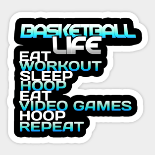 Eat Sleep Hoop Repeat - Basketball Graphic Typographic Design - Baller Fans Sports Lovers - Holiday Gift Ideas Sticker